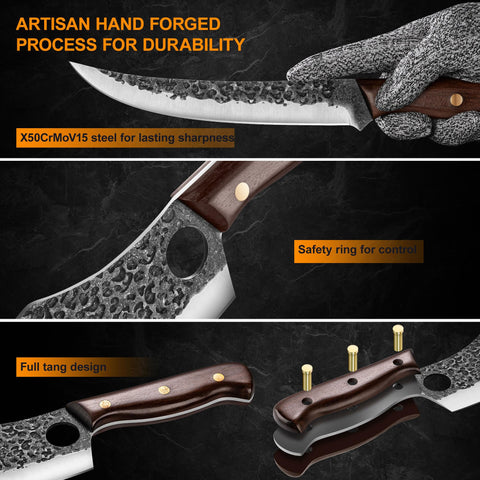 KINGOD cuchillo vikingo de 6.9 pulgadas para cortes precisos