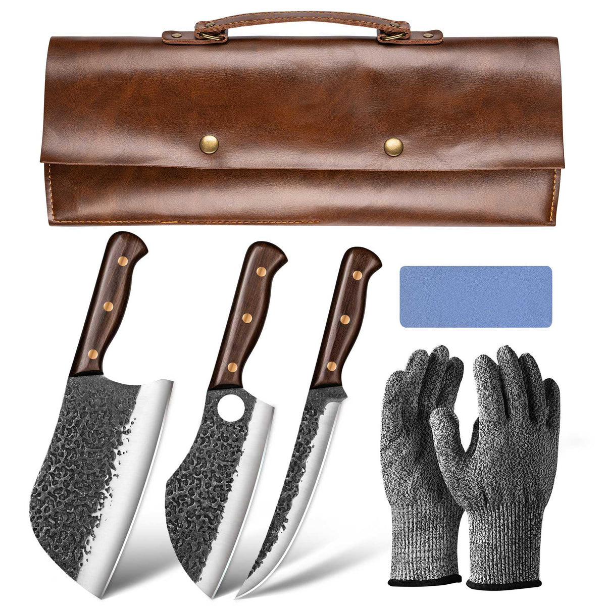  KINGOD set de cuchillos exterior con funda, ideal para camping y caza