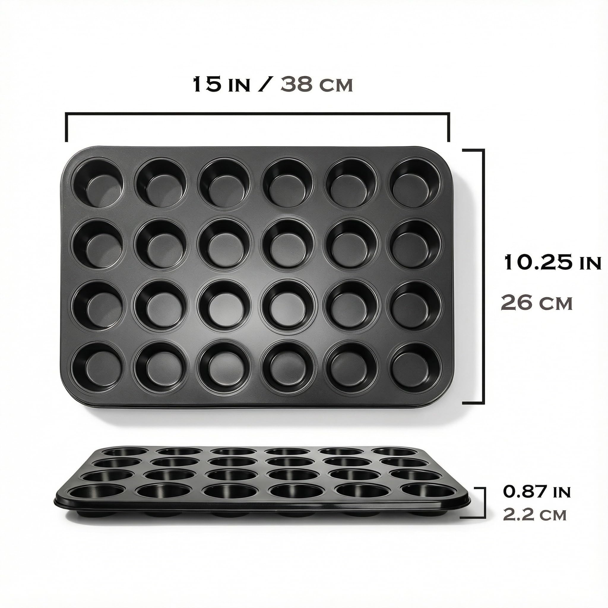 Kingrol bandejas mini muffins antiadherentes, horneado rápido y limpieza sencilla.