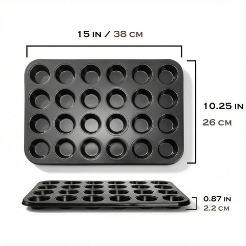 Kingrol bandejas mini muffins antiadherentes, horneado rápido y limpieza sencilla.