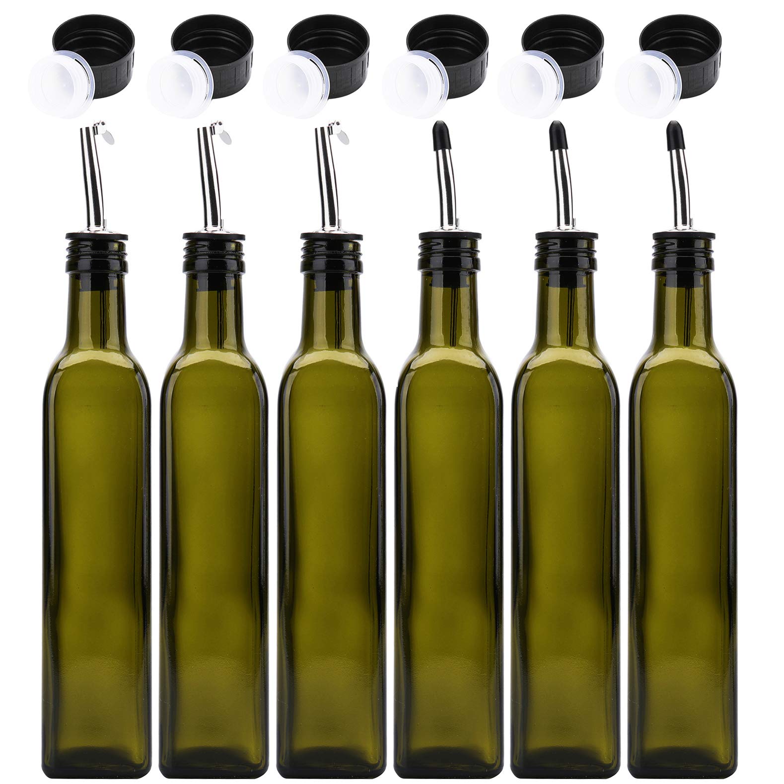 Kingrol conjunto de 6 dispensadores de vidrio para aceite de oliva, ideales para servir en la mesa