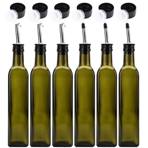 Kingrol conjunto de 6 dispensadores de vidrio para aceite de oliva, ideales para servir en la mesa