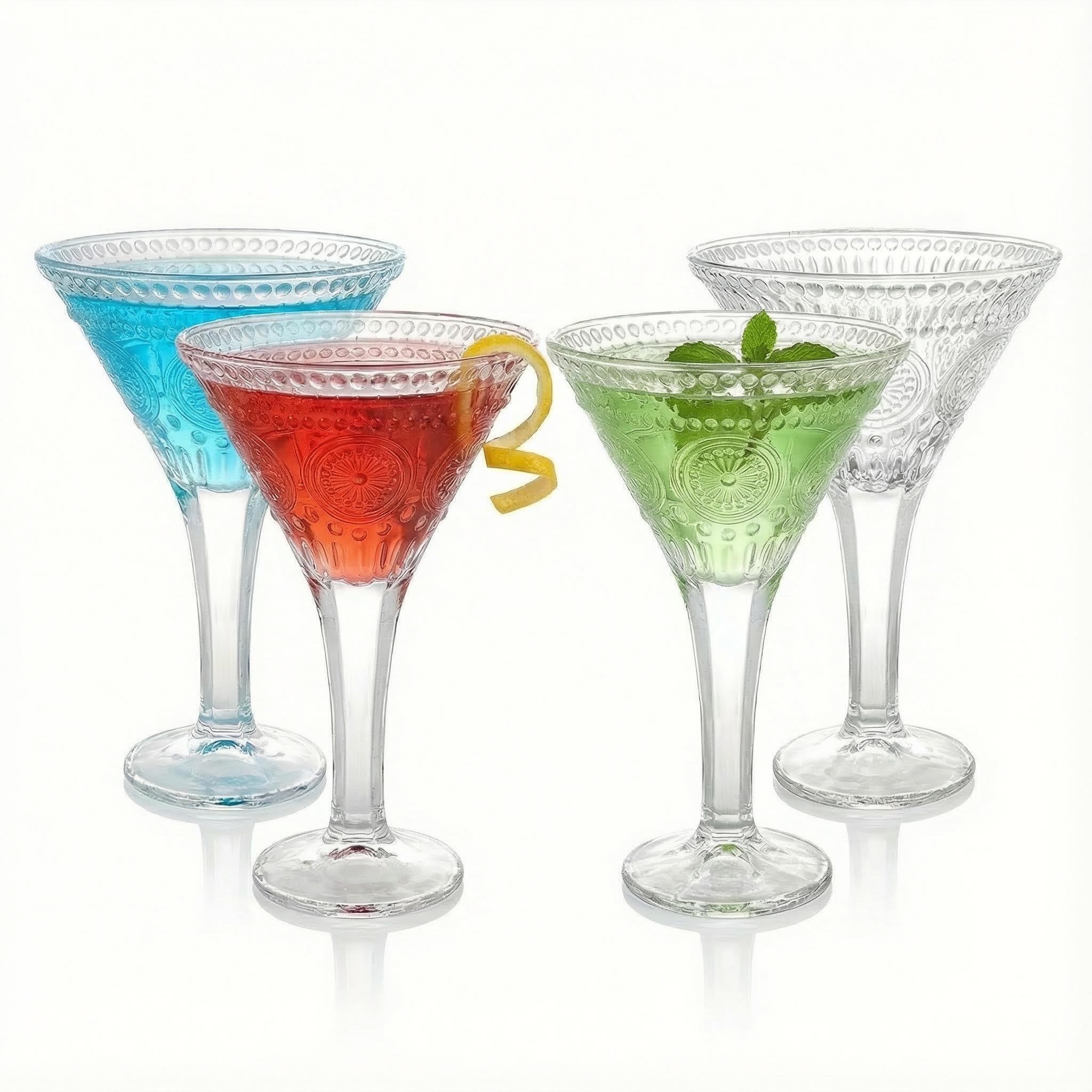 Kingrol copa martini con grabado vintage para presentaciones elegantes en casa