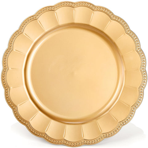 Detalle dorado Kingrol en cargadores para decoracion y proteccion de la mesa