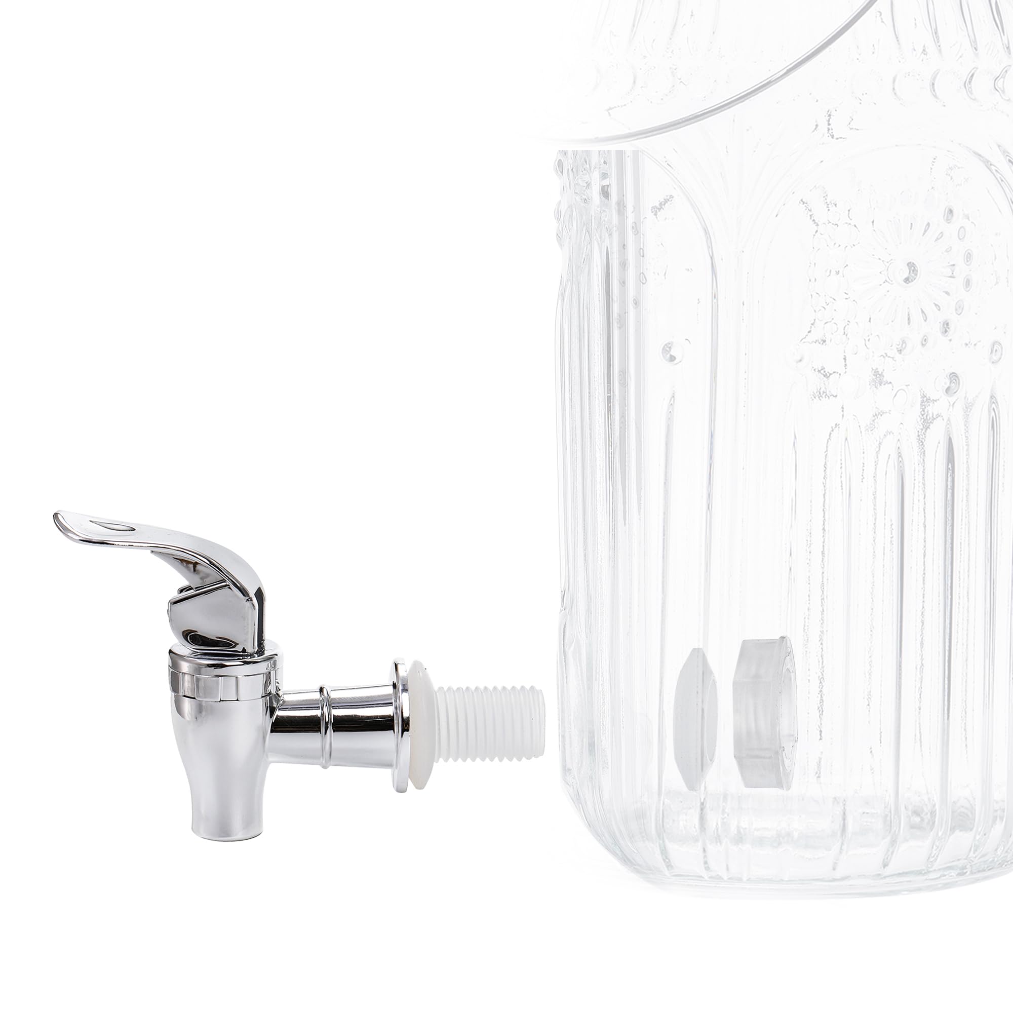 Kingrol dispensador de vidrio 1 galón, mantiene las bebidas frías por más tiempo.