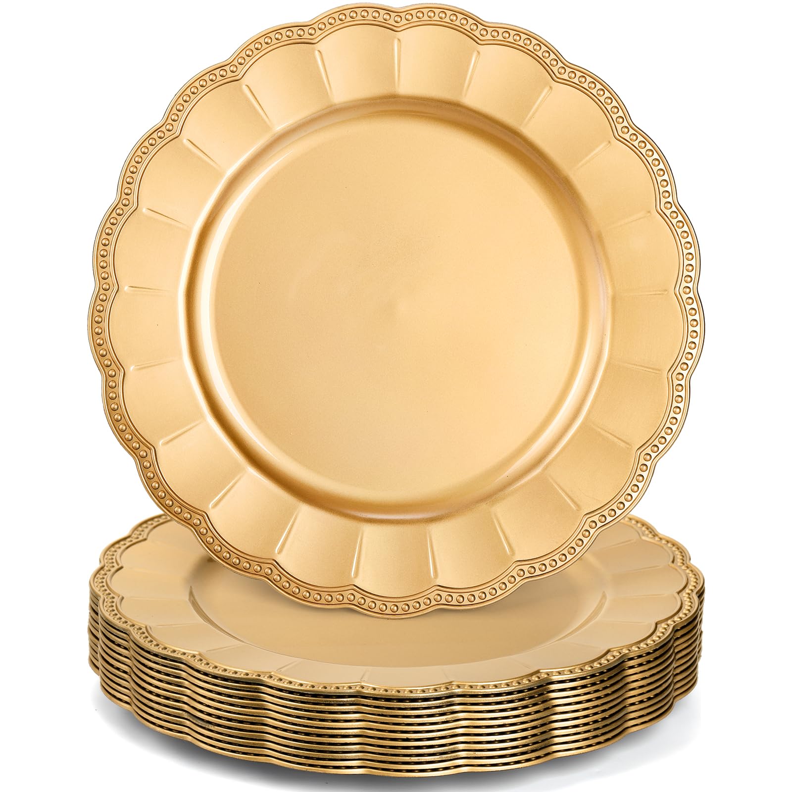 Kingrol plato cargador dorado 13 pulgadas para elevar la presentacion de la mesa