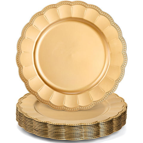 Kingrol plato cargador dorado 13 pulgadas para elevar la presentacion de la mesa