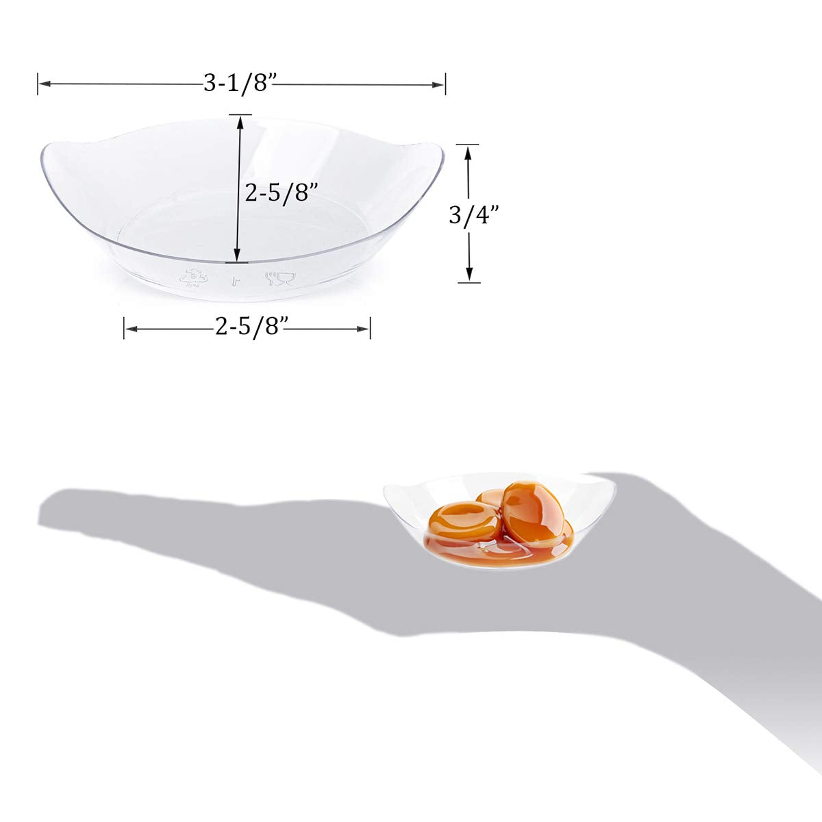 Kingrol platos postre mini con base plana para uso independiente.