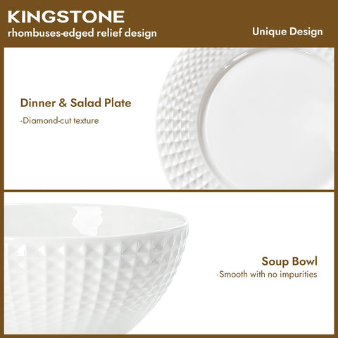 KINGSTONE borde relieve romboide aporta elegancia y agarre seguro al servir