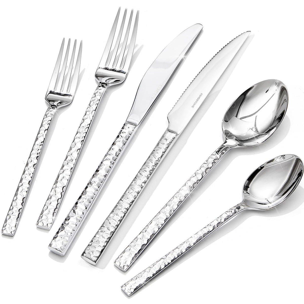 Conjunto KINGSTONE 24 piezas martilladas para cenas elegantes en casa