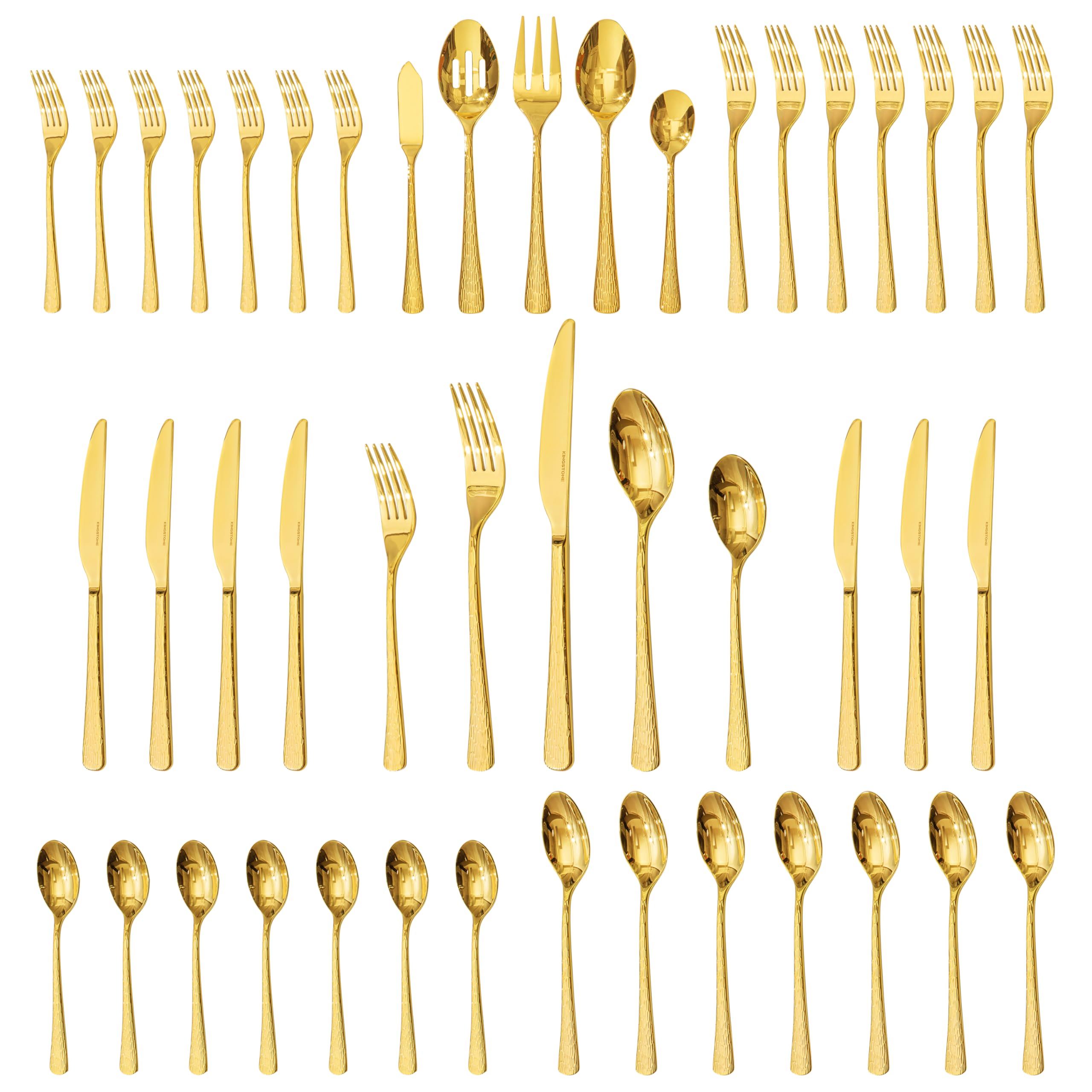 KINGSTONE conjunto 45 piezas para comedor elegante y práctico.