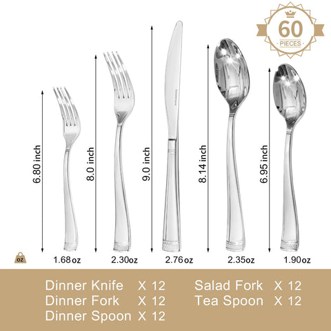 Cuchillos y tenedores KINGSTONE con acabado espejo, acero 18/10 para mesa sofisticada.
