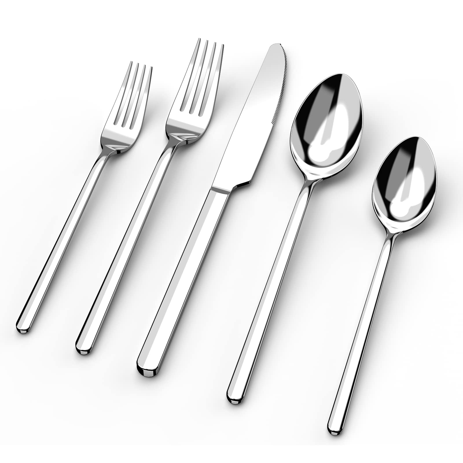 KINGSTONE cubiertos: juego 20 piezas para cuatro, ideal para comidas diarias elegantes.