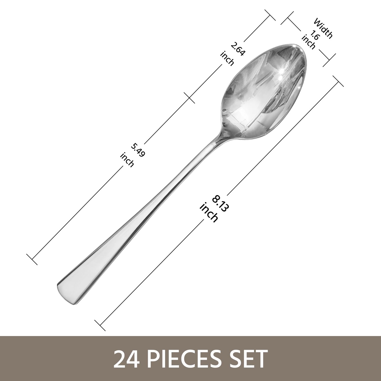 Kingstone cucharas de cena 18/10, acero inoxidable, duraderas para uso diario.