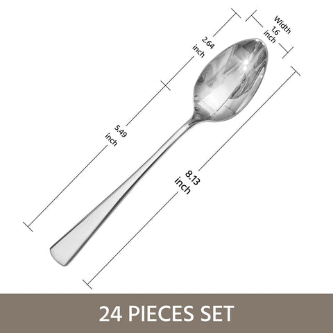 Kingstone cucharas de cena 18/10, acero inoxidable, duraderas para uso diario.