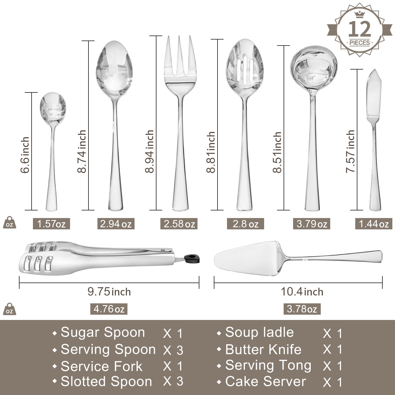 KINGSTONE-cucharas-servir-8-74-pulgadas para servir sopas y ensaladas sin esfuerzo.