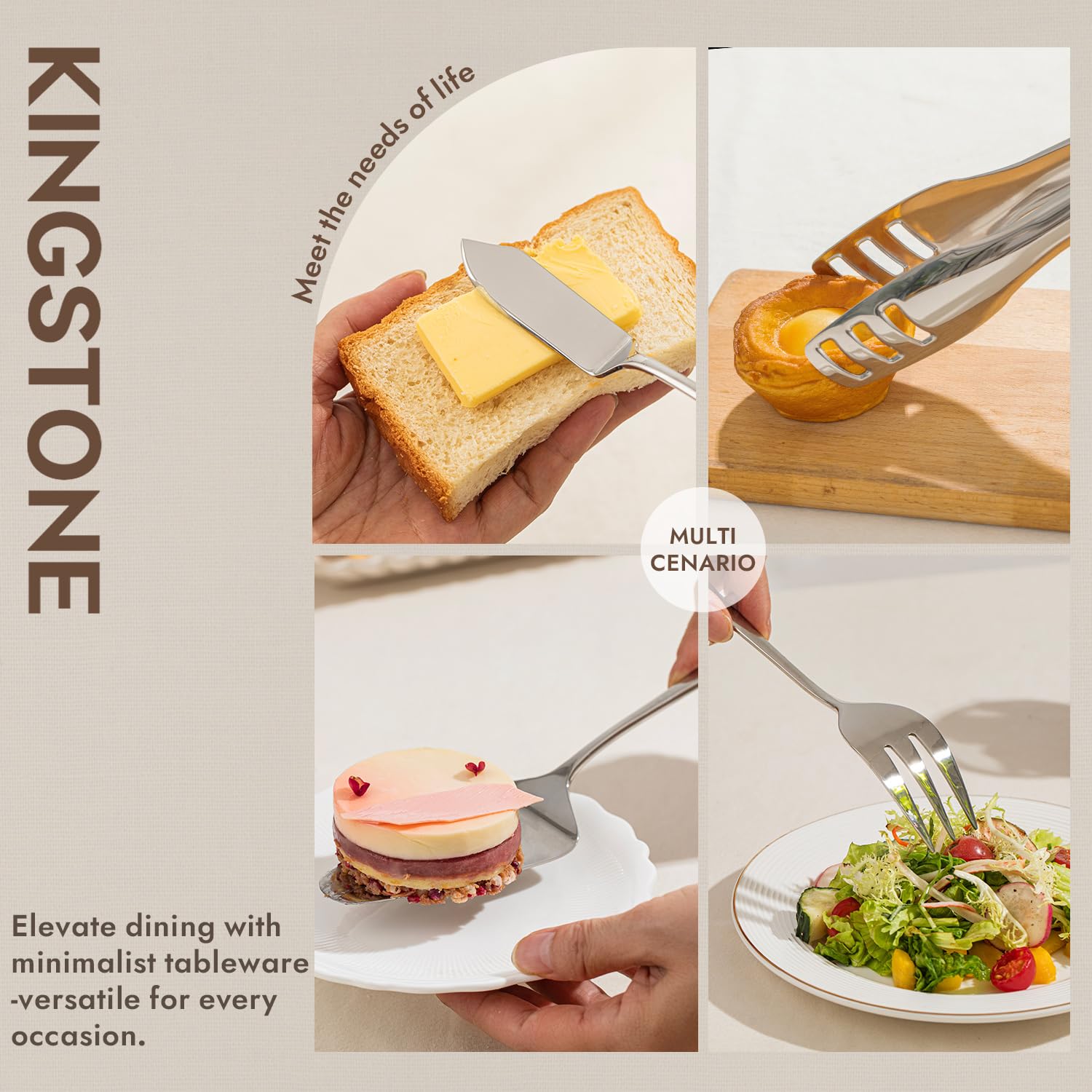KINGSTONE cucharon para sopa, tamaño cómodo para porciones generosas.
