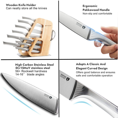 KINGSTONE cuchillo-chef-ocho-pulgadas: filo afilado para cortes precisos y rápidos.