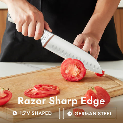 KINGSTONE cuchillo-santoku-siete-pulgadas: versátil para verduras y carnes.