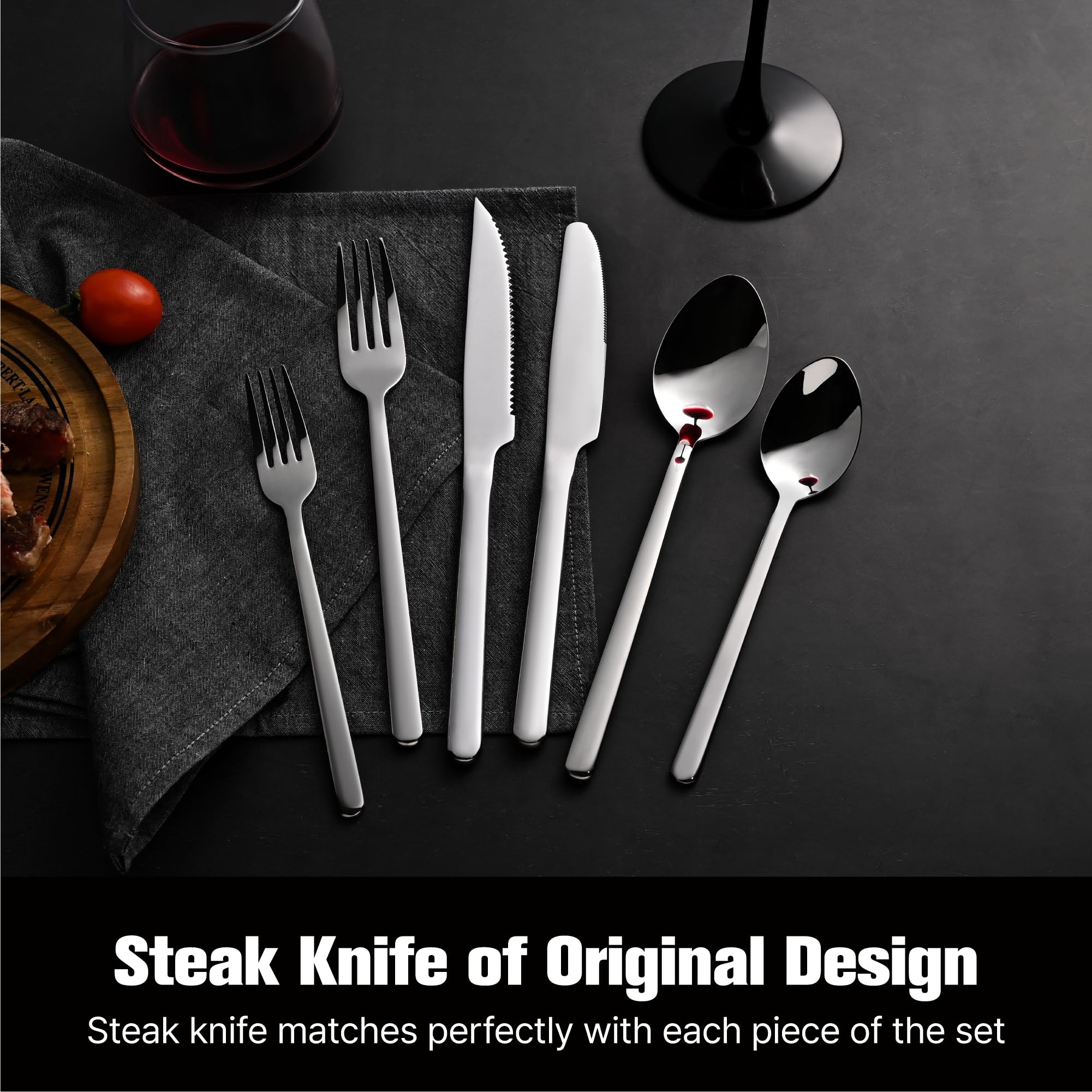KINGSTONE cuchillos para bistec originales con filo para cortes precisos.