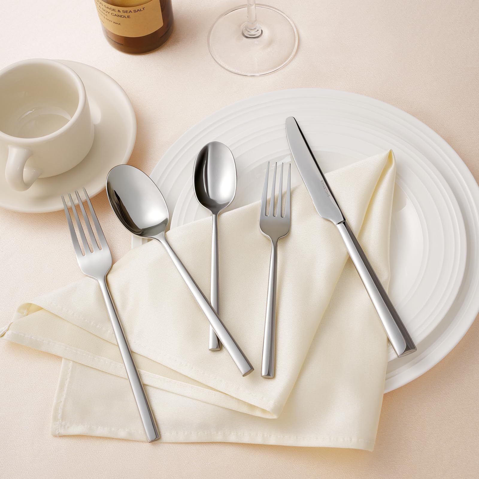 Kingstone diseño liso y superficie brillante, mesa decorativa y moderna