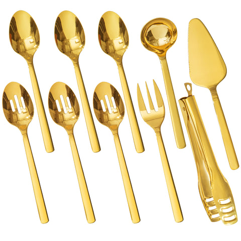 Conjunto KINGSTONE de utensilios de servicio completo, acabado espejo, ideal para buffets.