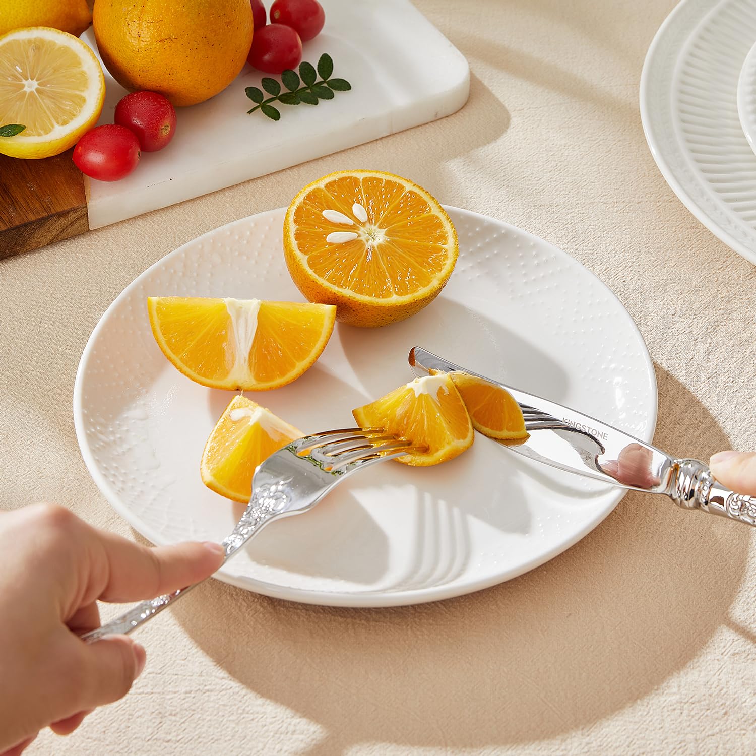 Kingstone mango grueso y agarre cómodo, experiencia de comida estable.