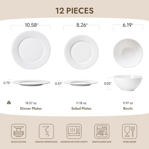 KINGSTONE platos grandes con textura romana para una mesa más refinada.