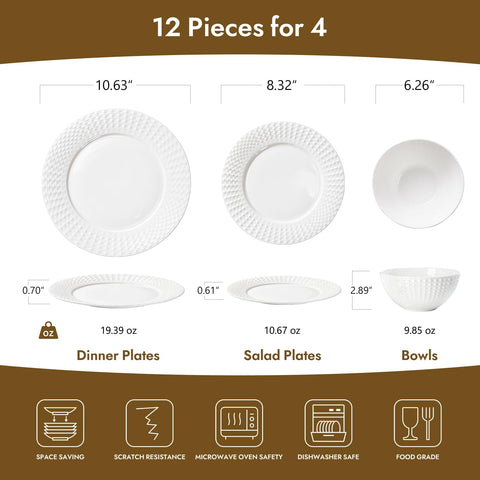 KINGSTONE platos principales de 27 cm para porciones generosas