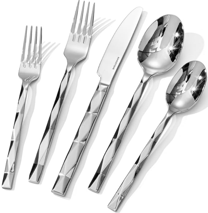 KINGSTONE Set de cubiertos 20 piezas para 4 personas, lujo y comodidad en cada comida.
