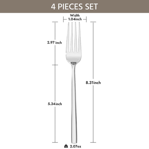 KINGSTONE tenedor de cena 8-3 pulgadas, longitud ideal para platos grandes