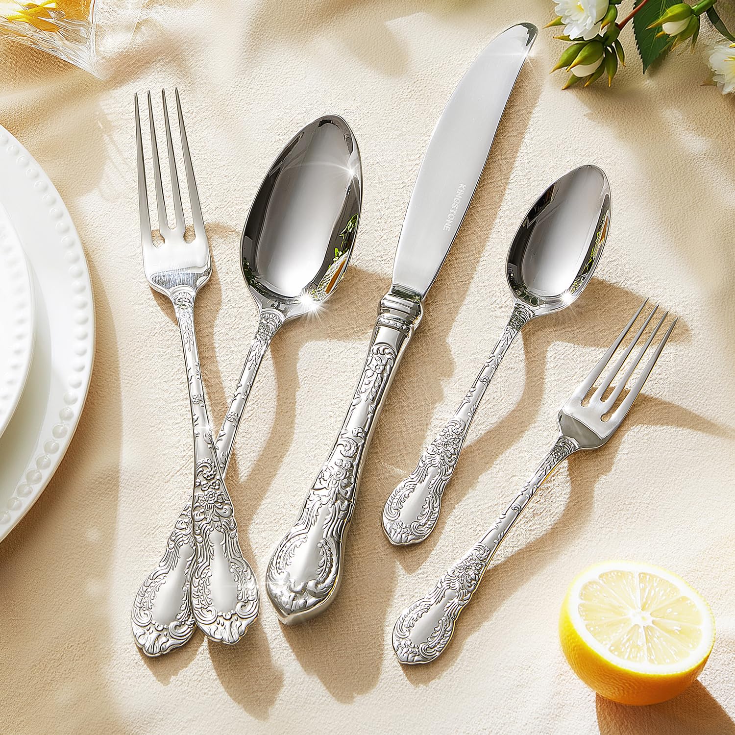 KINGSTONE tenedor de cena con diseño retro, elegancia clásica en la mesa.