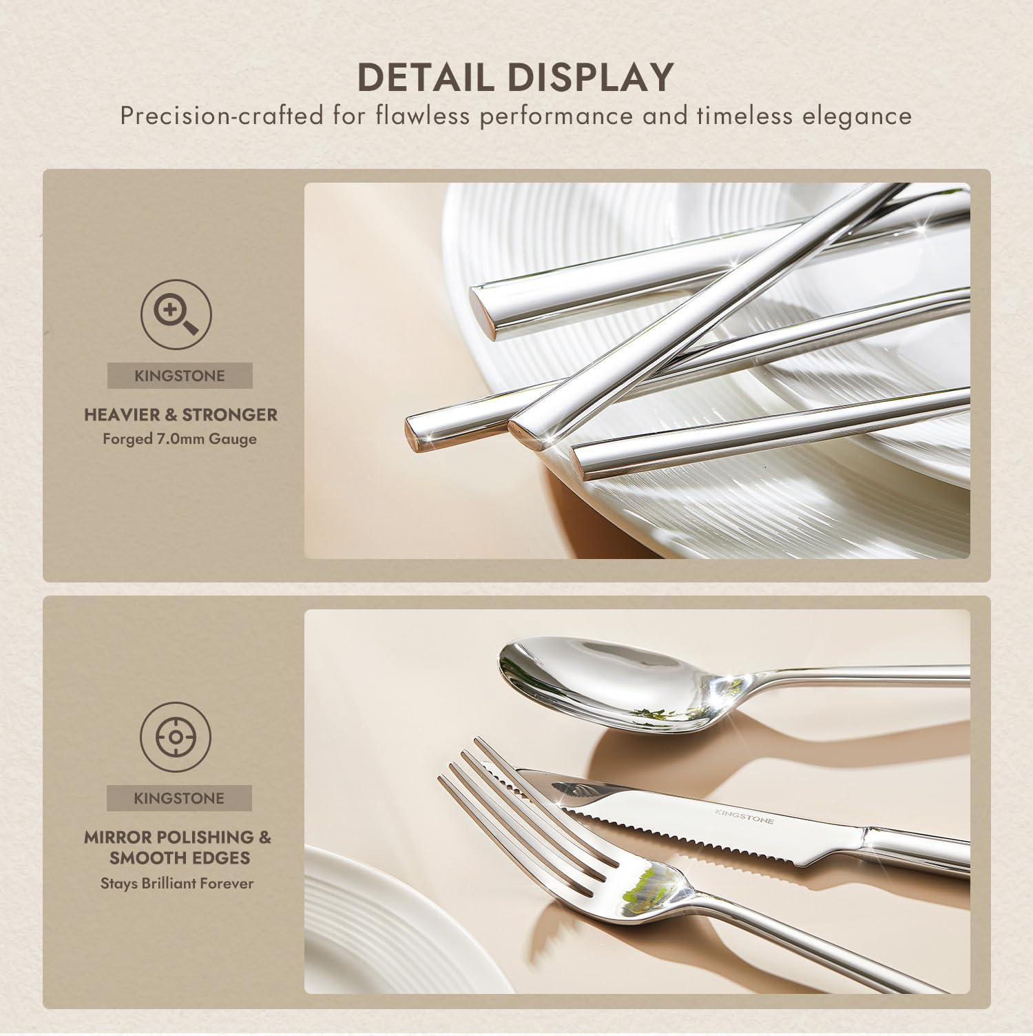 Tenedor de ensalada KINGSTONE, tamaño práctico para porciones grandes