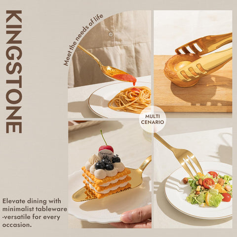 Tenedor de servir KINGSTONE, 10 pulgadas, diseño cómodo y seguro.