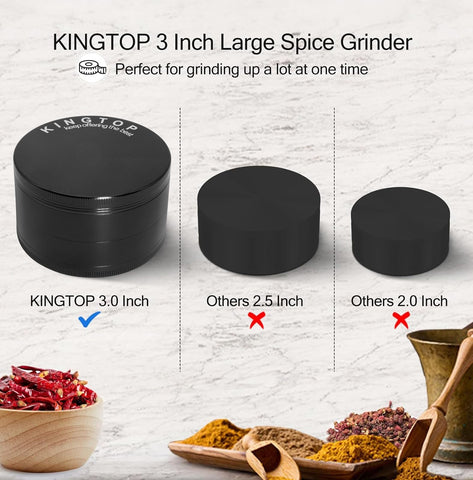 KINGTOP Grinder: tapa magnética con sello para almacenamiento seguro.