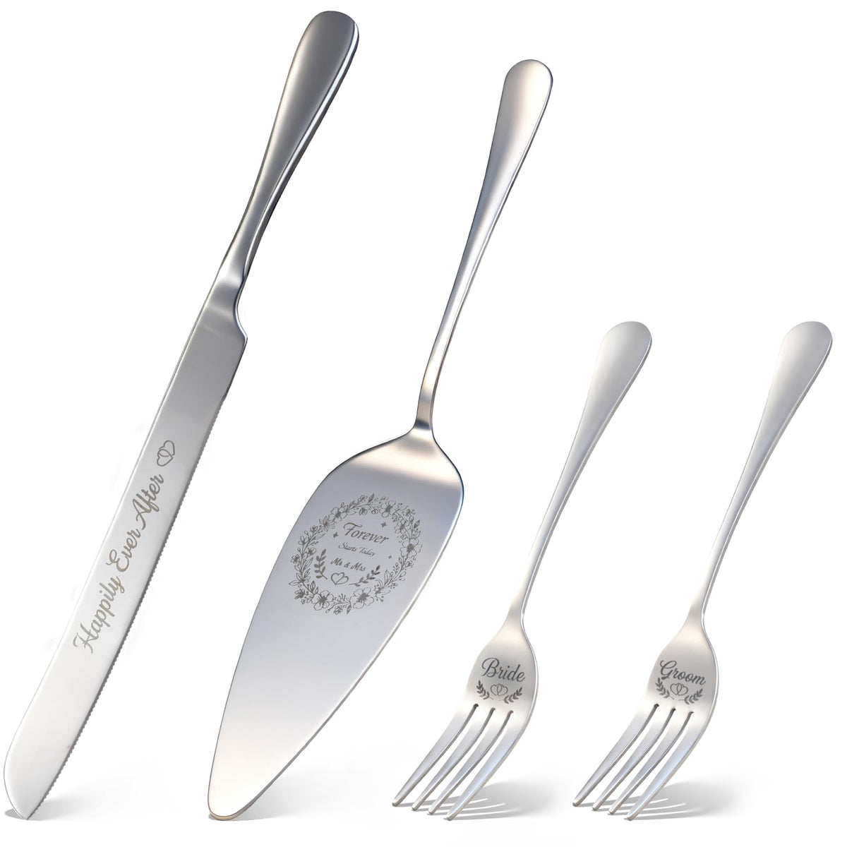 Kingump cuchillo para cortar torta de boda plateado, elegante y afilado para celebraciones.
