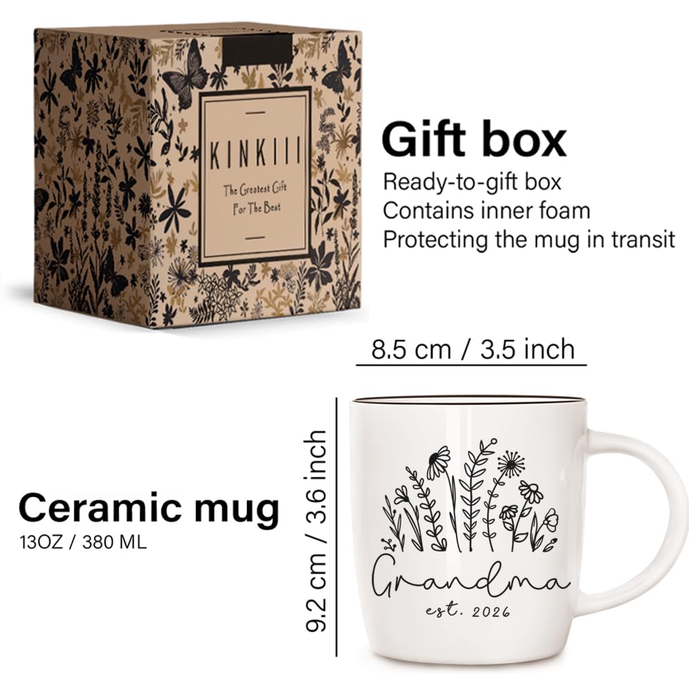 Detalle en corazón de la taza Kinkiii, regalo emocional para anunciar gestación.