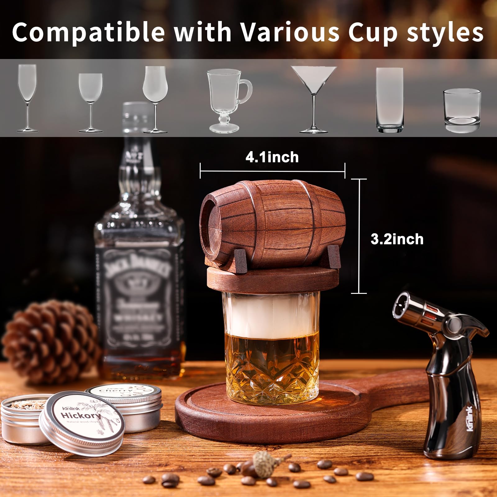 Dos copas KinLINK para degustaciones y brindis elegantes