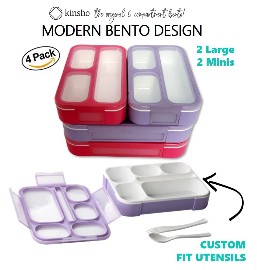 Kinsho bento grande con tapas de silicona para mayor agarre.