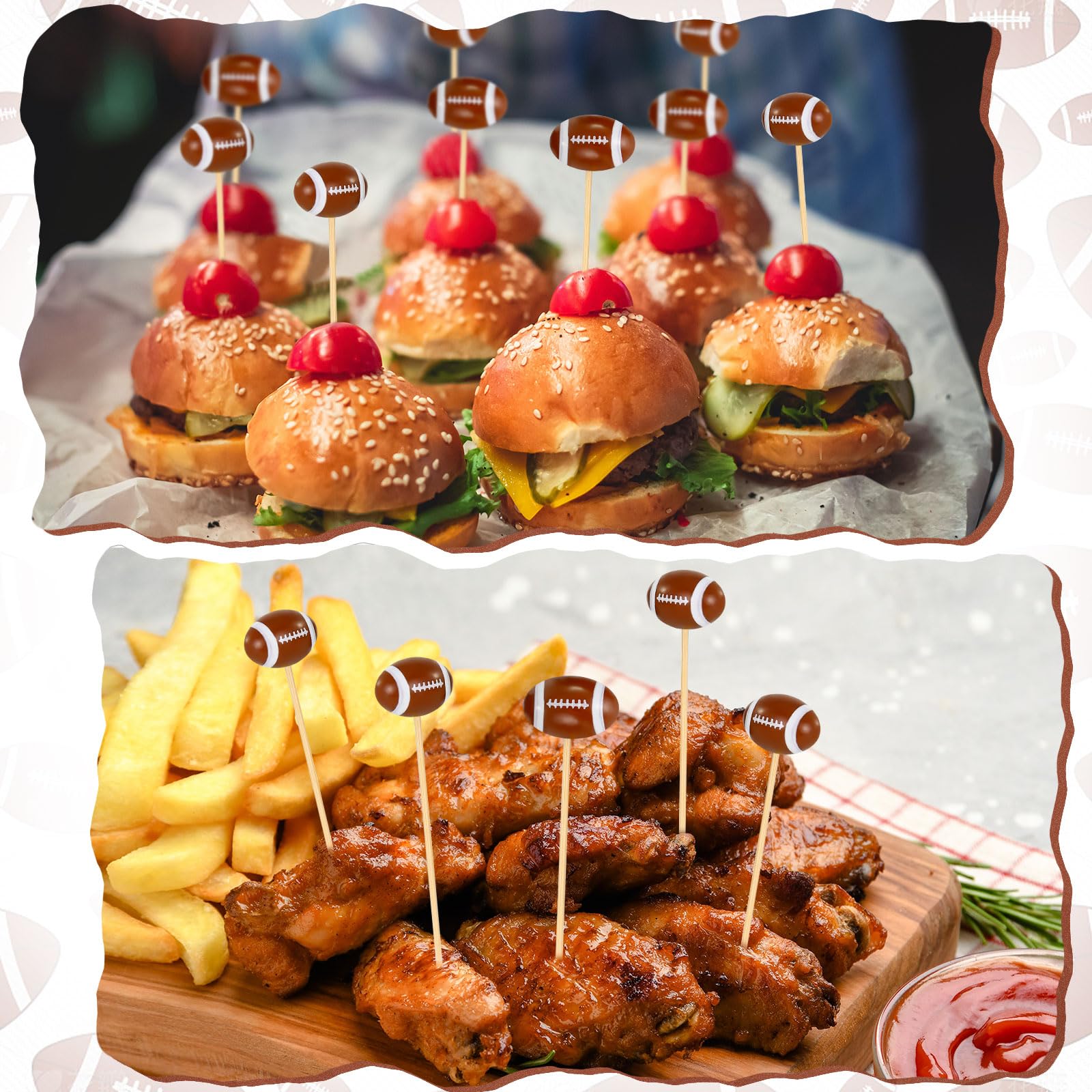 Palillos KINYFY fútbol para frutas y ensaladas en presentaciones.