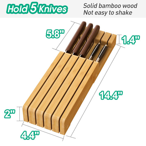 Kiplant organizador de cuchillos de cocina en bambú acabado suave y duradero