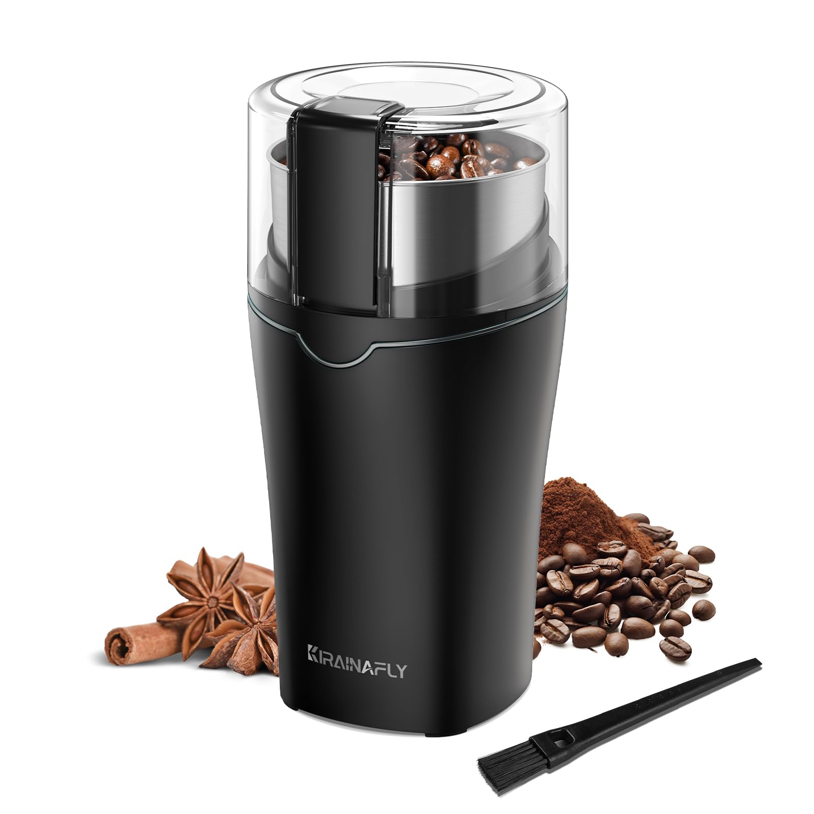 KIRAINAFLY molinillo de café compacto para uso rápido.