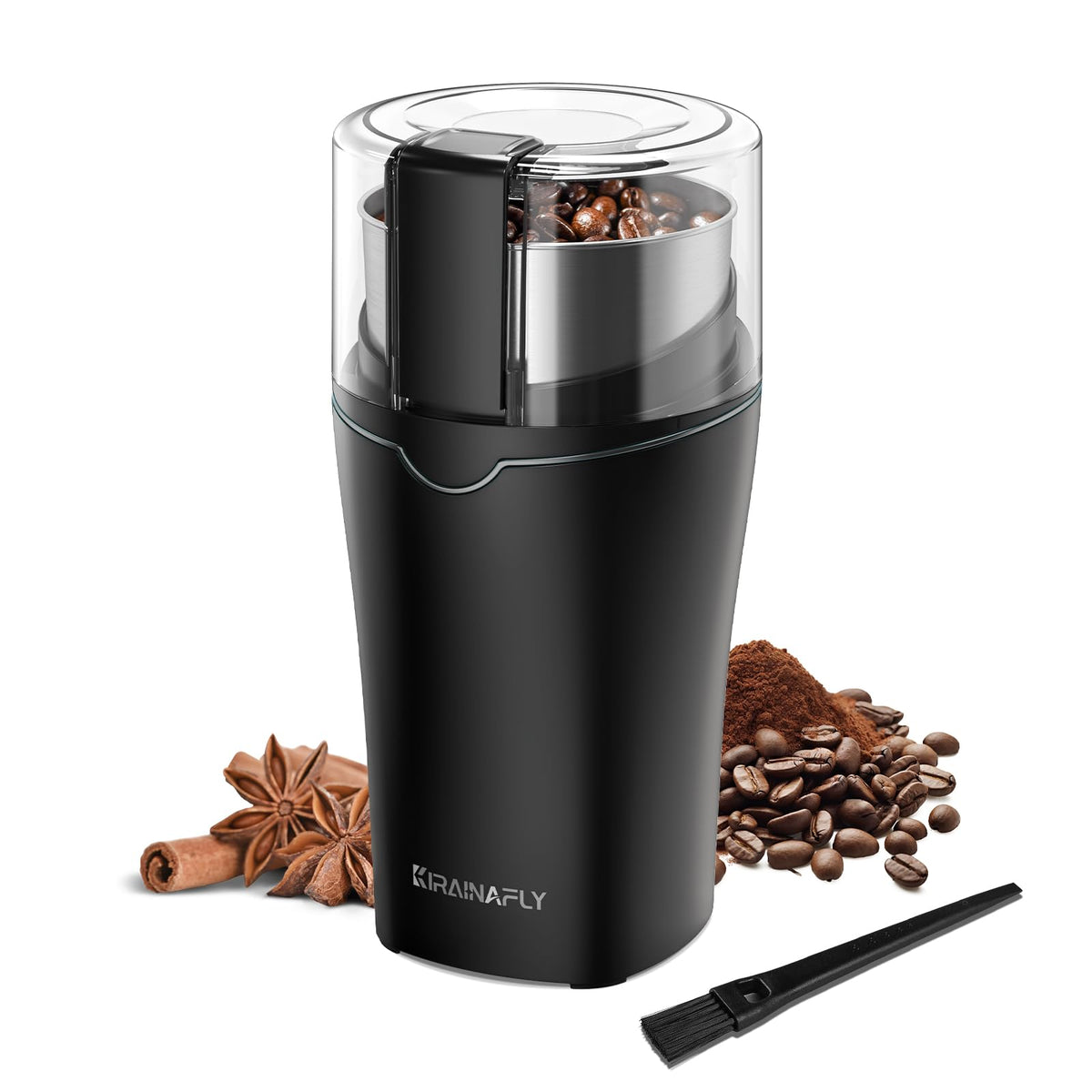 KIRAINAFLY molinillo de café compacto para uso rápido.