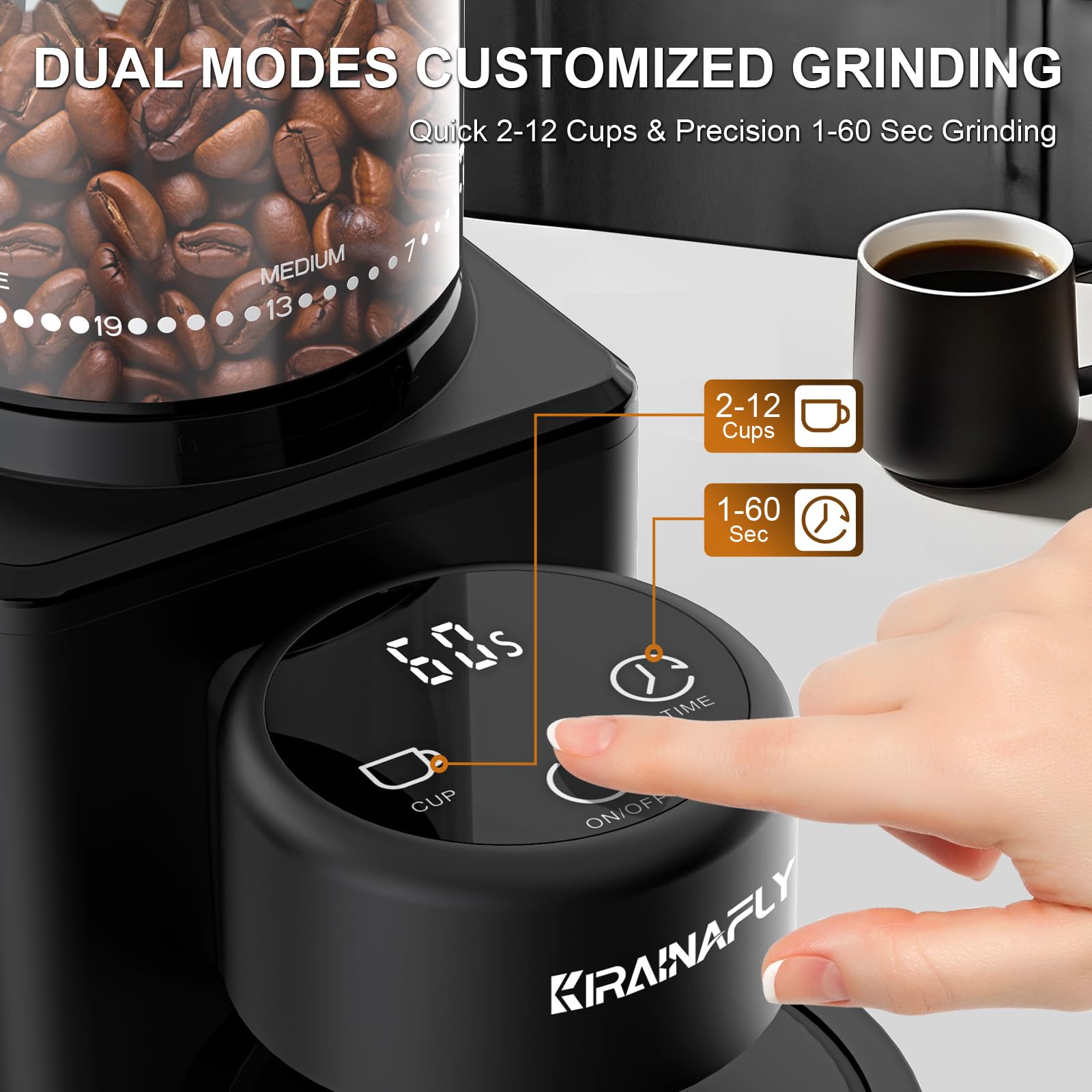 KIRAINAFLY Limpieza de residuos: elimina residuos de café para el siguiente.