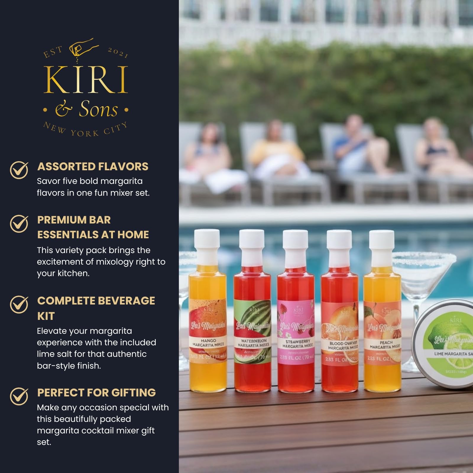 Kiri & Sons sabor durazno: toque suave y frutal para tus cócteles.