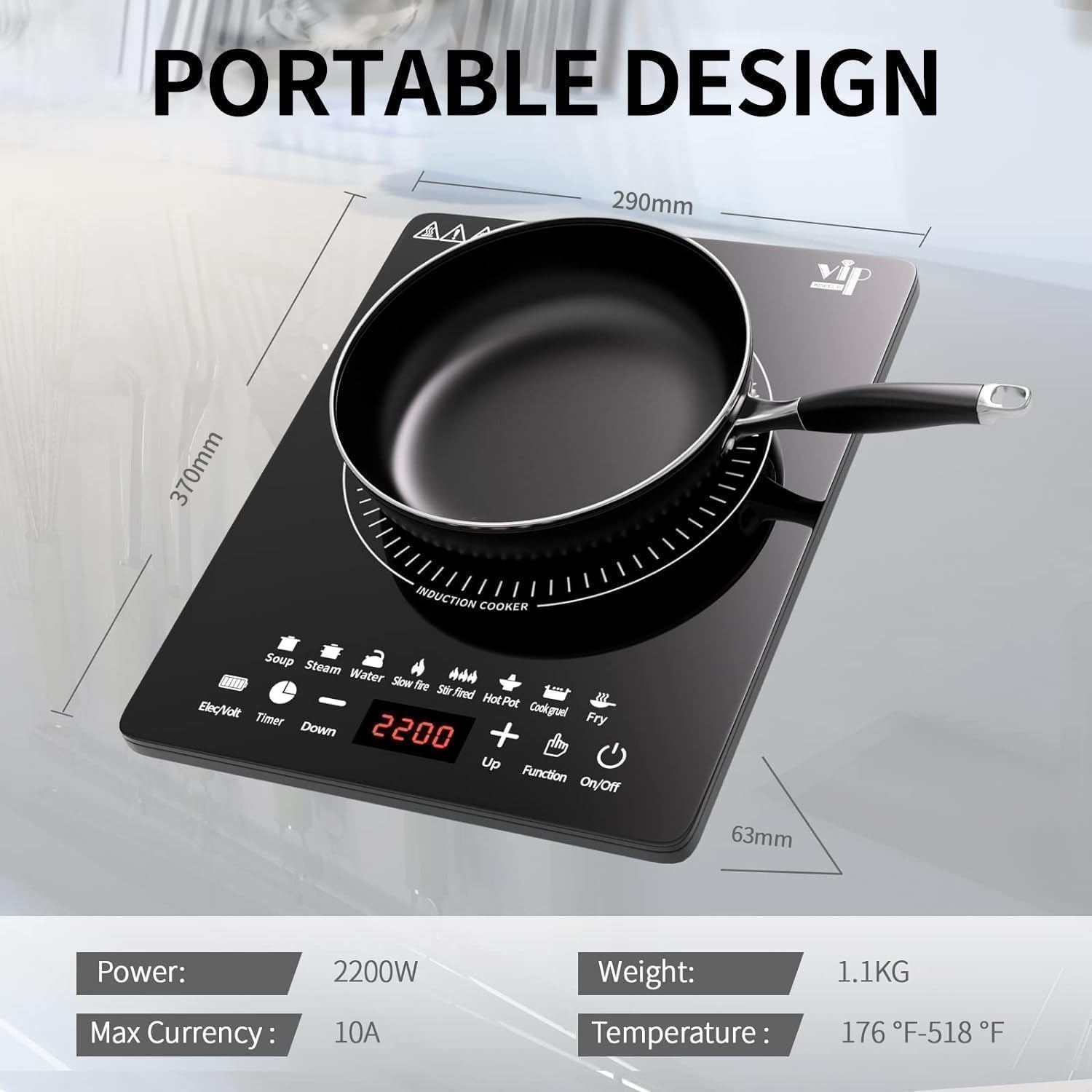 Kiseely HO2 panel táctil y LCD para control preciso de cocción.