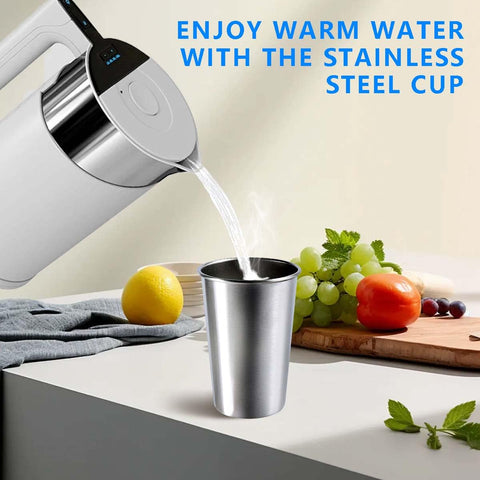 Vaso KISEER de acero inoxidable 500 ml, diseño ergonómico y cómodo.