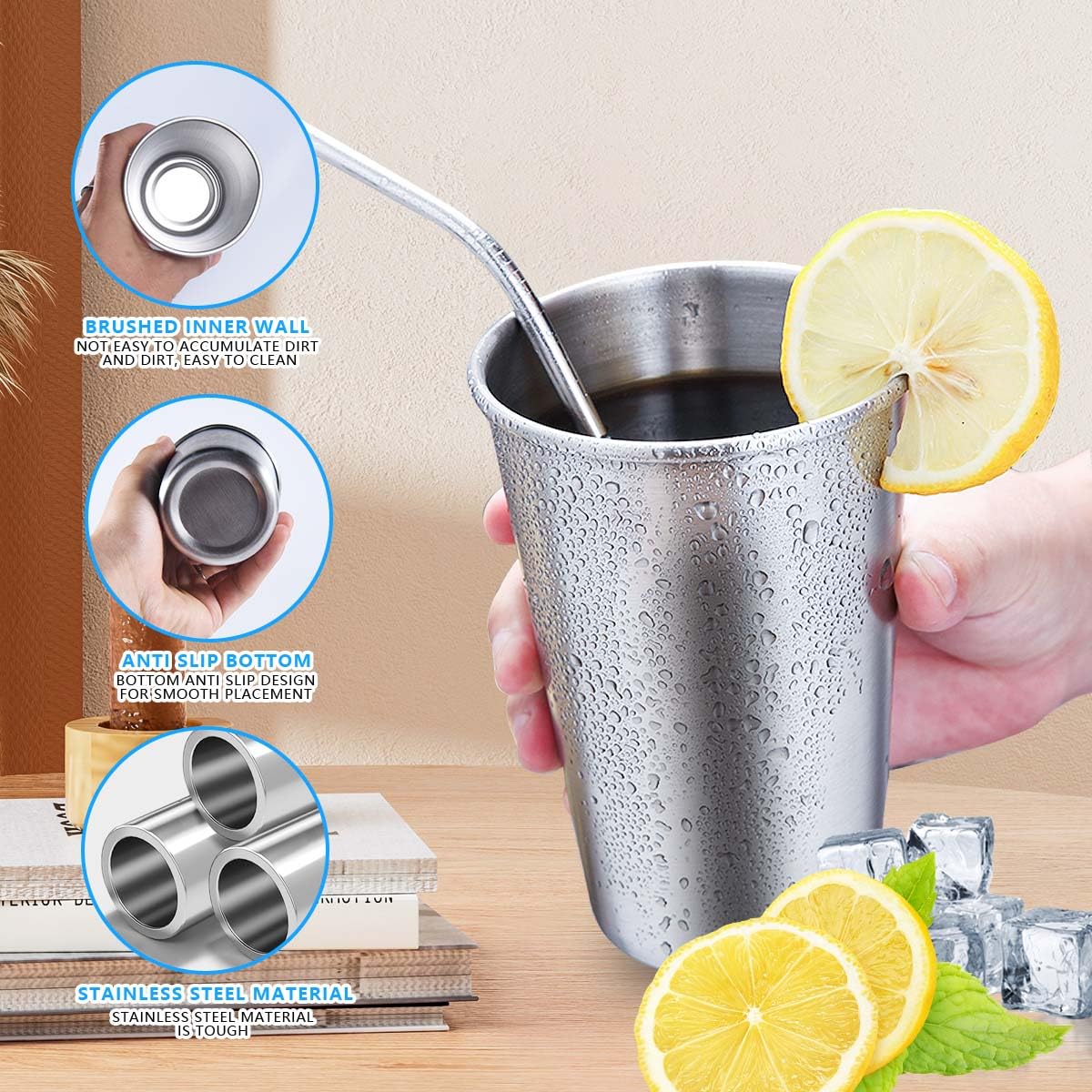 Vaso KISEER de acero inoxidable 500 ml, portable para camping.