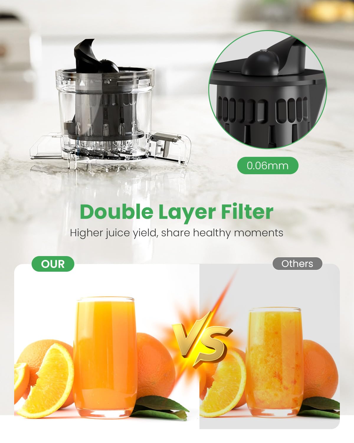 Accesorios incluidos: pulpa de 1 L y vaso de 700 ml para jugo