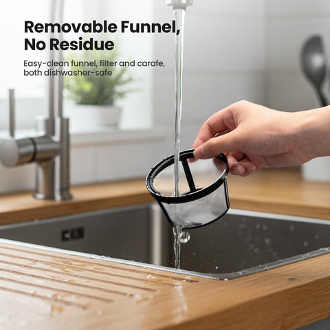 Kismile cafetera 5 tazas, filtro desmontable para facilitar limpieza.